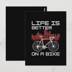 Livet är bättre på en cykel vykort