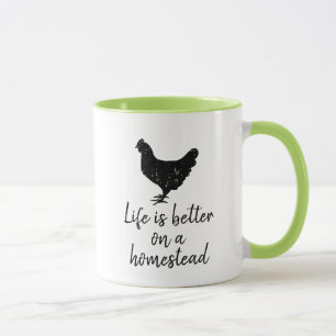 Livet är bättre på en vintage-homestead-kaffemugg mugg