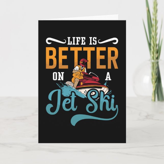 Livet är bättre på ett Jet Ski Jet Skiing Jetski Kort (Framsida)