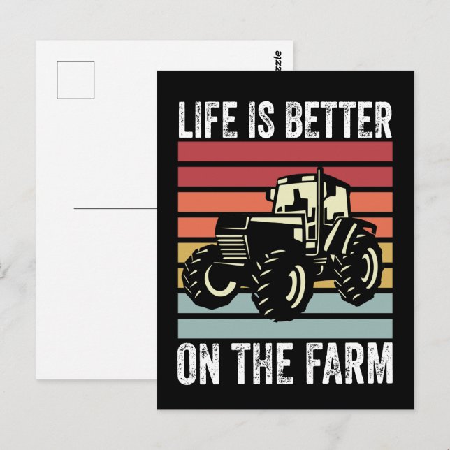 Livet är bättre på gården - Älskare inom jordbruke Vykort (Fram/baksida)