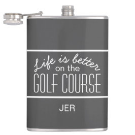 Livet är bättre på Golf Course Quote Monogrammed Fickplunta