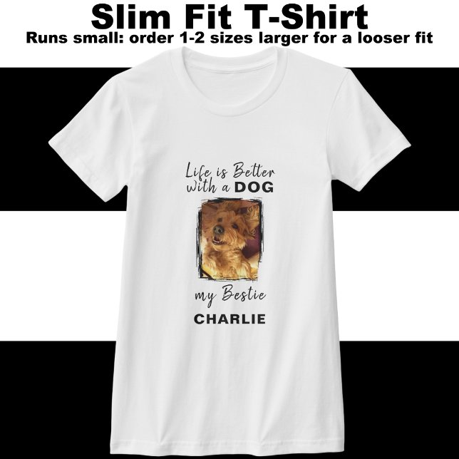 Livet är bättre på hund namn svart t shirt (Skapare uppladdad)
