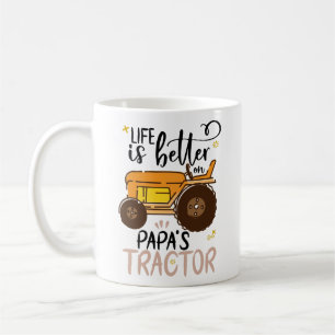 LIVET ÄR BÄTTRE PÅ PAPPA TRACTOR-barn Kaffemugg