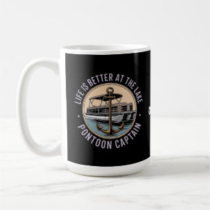 Livet är bättre på Pontoon kapten Funny i Sjö Kaffemugg
