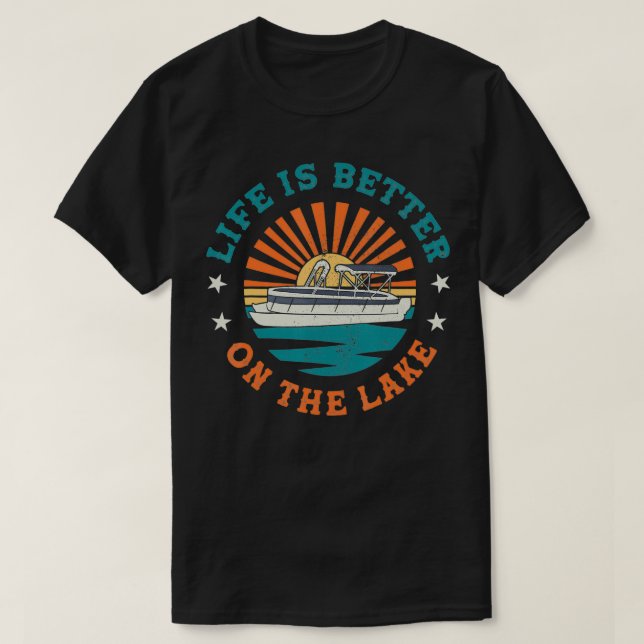 Livet är bättre på sjön vid Pontoon i Sjö T Shirt (Design framsida)