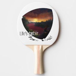 Livet är bättre på sten. sten klättrar pingisracket