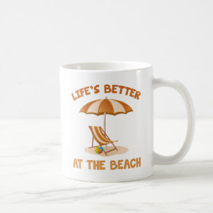 Livet är bättre på stranden kaffemugg