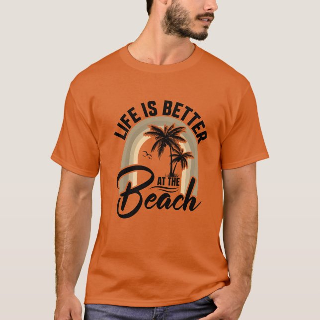 Livet är bättre på stranden t-shirt (Framsida)