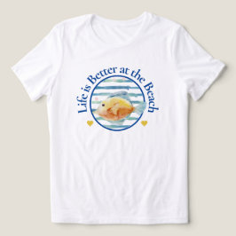 Livet är bättre på stranden, tropisk fisk, T-shirt