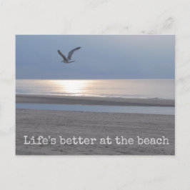 Livet är bättre på stranden - vykort för Roligt
