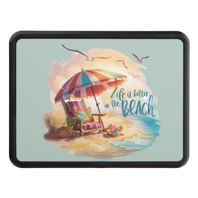 Livet är bättre på strandkusten. dragkroksskydd (Framsidan)