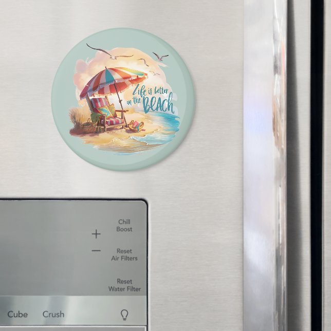 Livet är bättre på strandkusten. magnet (In Situ (Fridge))