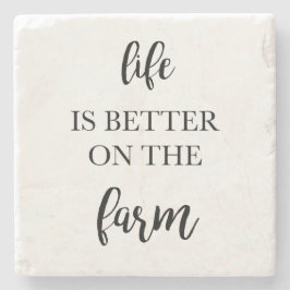 Livet är bättre på Underlägg "Farm Marble Stone"
