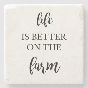 Livet är bättre på Underlägg "Farm Marble Stone"