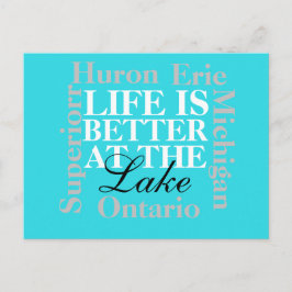 Livet är bättre på vykortet i sjö vykort