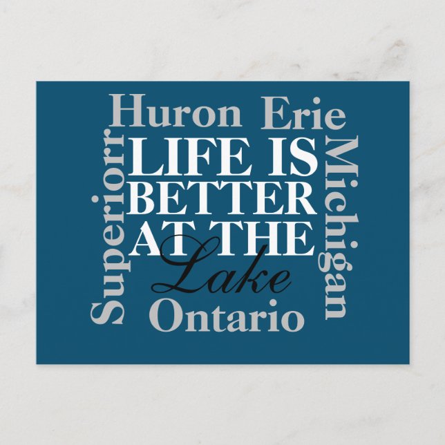 Livet är bättre på vykortet i sjö vykort (Framsida)