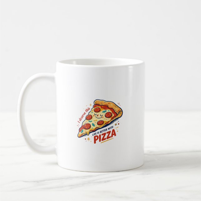 Livet Är Bättre Pizza Kaffemugg (Vänster)