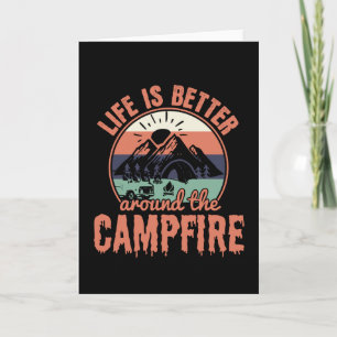 Livet är bättre runt Campfire Camping-presentation Kort