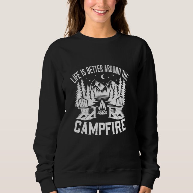 Livet är bättre runt Campfire Coola Family Mat T Shirt (Framsida)