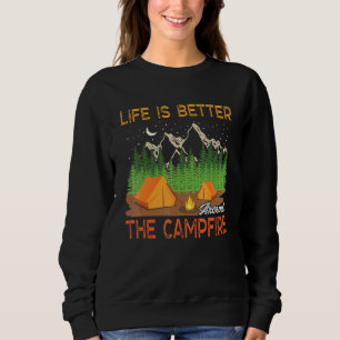 Livet är bättre runt Campfire Family Camping T Shirt
