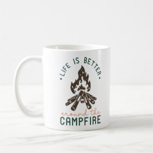 Livet är bättre runt Campfire Kaffemugg