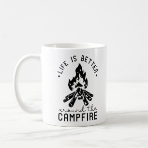 Livet är bättre runt Campfire Kaffemugg