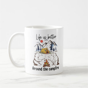 Livet är bättre runt Campfire Kaffemugg