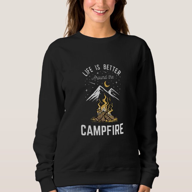 Livet är bättre runt Camping Camping Tält Ca T Shirt (Framsida)