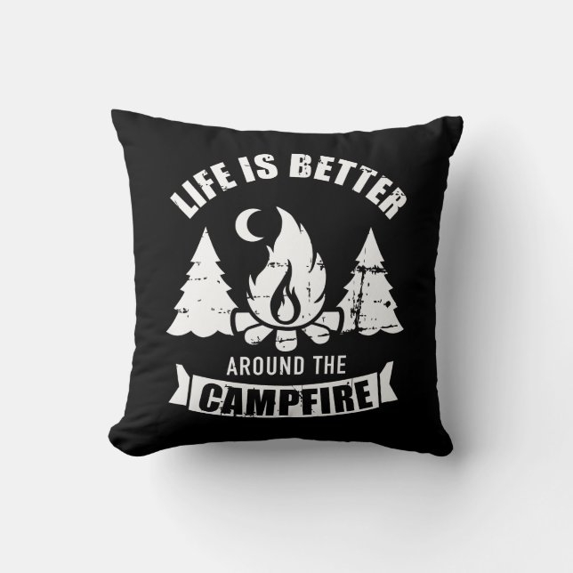 Livet är bättre runt campingplatsen kudde (Framsida)