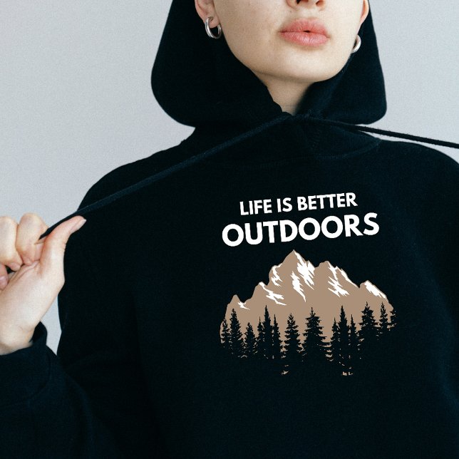 Livet är bättre utanför bergshoodie t shirt (Skapare uppladdad)