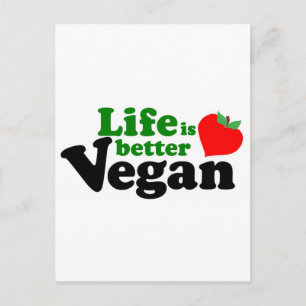 Livet är bättre Vegan Vykort