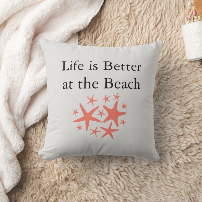 Livet är bättre vid Beach-kusten Kudde (Filt)