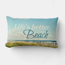 LIVET ÄR BÄTTRE VID BEACH PHOTO PILLOW LUMBARKUDDE