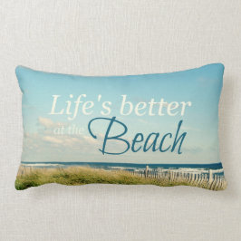 LIVET ÄR BÄTTRE VID BEACH PHOTO PILLOW LUMBARKUDDE