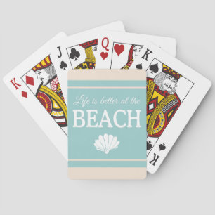 Livet är bättre vid Beach Quote Sand Blue Casinokort