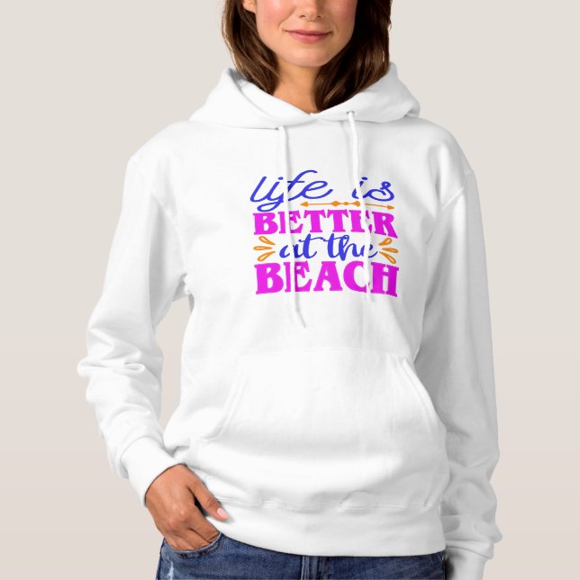 Livet är bättre vid Beach-sommarstranden Älskare T Shirt (Framsida)