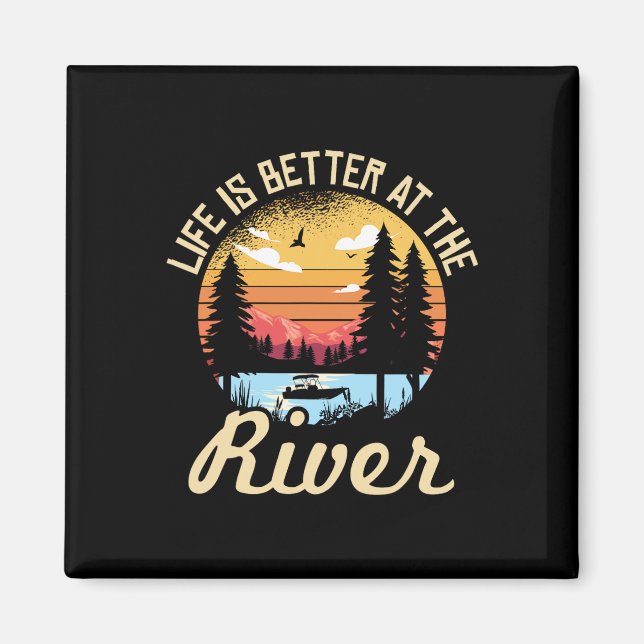 Livet är bättre vid floden för en flodcamping Ca Magnet (Framsidan)