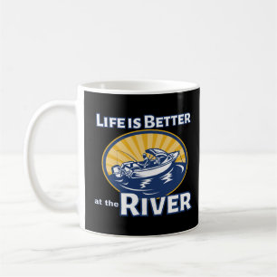 Livet är bättre vid floden kaffemugg