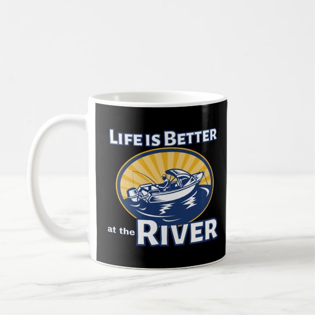 Livet är bättre vid floden kaffemugg (Vänster)