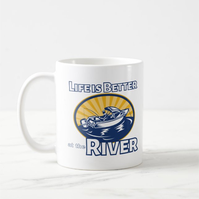 Livet är bättre vid floden kaffemugg (Vänster)
