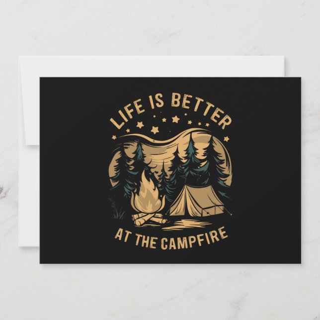 Livet är bättre vid lägerelden Camper Campingplats Inbjudningar (Framsida)