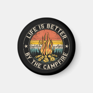 Livet är bättre vid lägerelden Camping Lägereld Magnet