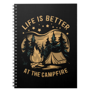 Livet är bättre vid lägerelden Campingtält Camping Anteckningsbok