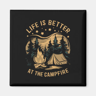 Livet är bättre vid lägerelden husvagn läger campi magnet