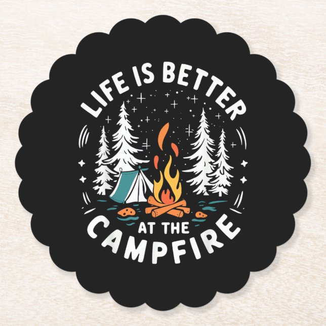 Livet är Bättre Vid Läggerden Rolig Camping Underlägg Papper (Framsida)
