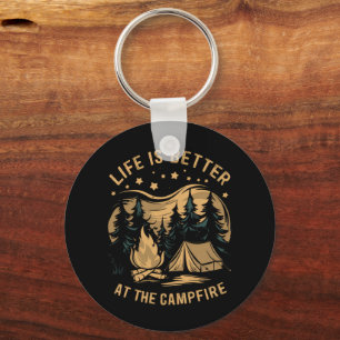 Livet är Bättre Vid Läggerelden Campingtält Campin Nyckelring