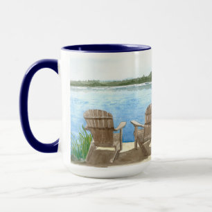 Livet är bättre vid Sjö, Adirondack-stolarna. Mugg