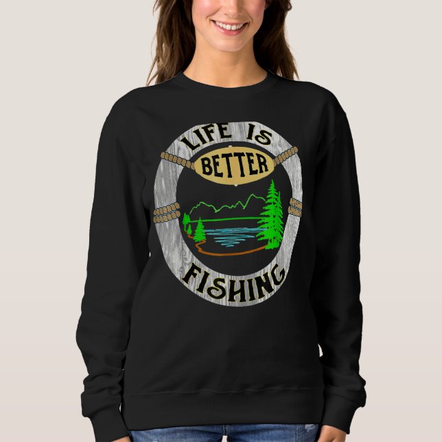 Livet är bättre vid Sjö-fisket T Shirt (Framsida)
