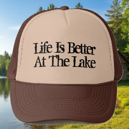 Livet är bättre vid sjö lustiga pension hat keps
