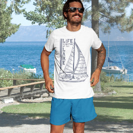 Livet är bättre vid Sjö-marinens blå typografi T Shirt